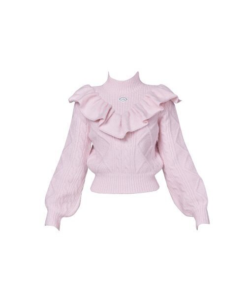 J.JANE（ジェイジェーン）の「パステルフリルニットセーター (ライトピンク)（ニット/セーター・レディース・ライトピンク・S/M）」の2枚目の写真