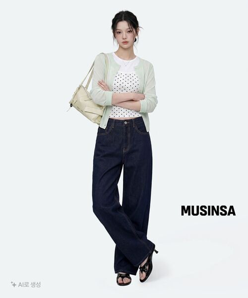 MUSINSA STANDARD WOMAN（ムシンサスタンダードウーマン）の「[クールタンダード] ウィメンズ ワイドデニムパンツ [ディープインディゴ]（デニムパンツ・レディース・その他・30/24/25/26/27/28/29）」の12枚目の写真