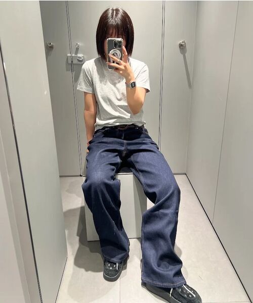 MUSINSA STANDARD WOMAN（ムシンサスタンダードウーマン）の「[クールタンダード] ウィメンズ ワイドデニムパンツ [ディープインディゴ]（デニムパンツ・レディース・その他・30/24/25/26/27/28/29）」の13枚目の写真