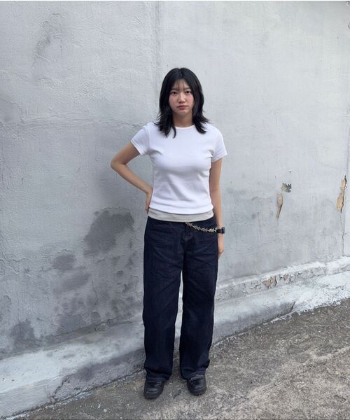 MUSINSA STANDARD WOMAN（ムシンサスタンダードウーマン）の「[クールタンダード] ウィメンズ ワイドデニムパンツ [ディープインディゴ]（デニムパンツ・レディース・その他・30/24/25/26/27/28/29）」の15枚目の写真