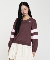 ナイキ スポーツウェア クラブ フリース ウィメンズ オーバーサイズド Vネック スウェットシャツ / Nike Sportswear Club Fleece Women's Oversized V-Neck Sweatshirt IQ0085-503 Tattoo