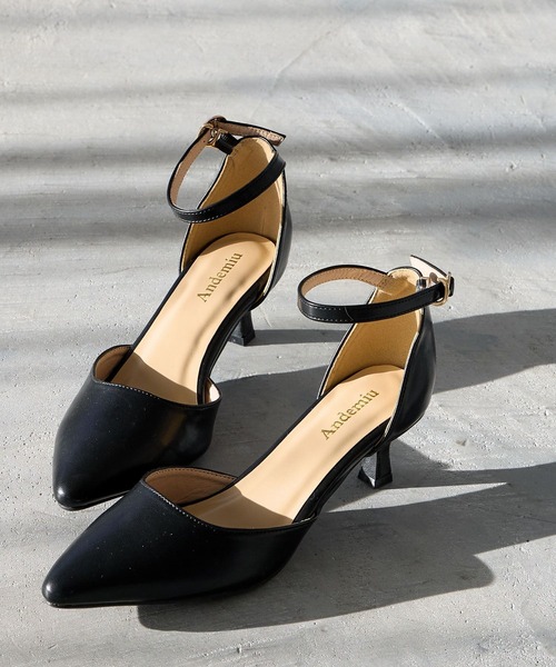 Andemiu(アンデミュウ)の「ポインテットヒールパンプス646223(パンプス・レディース・ブラック/アイボリー・LARGE/MEDIUM)」の1枚目の写真