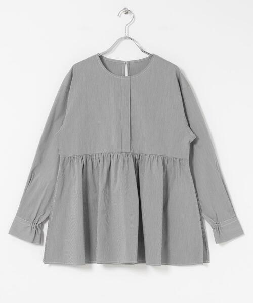 ITEMS URBANRESEARCH(アイテムズ アーバンリサーチ)の「『UVカット/吸水速乾』ギャザーペプラムブラウス(シャツ/ブラウス・レディース・ブラック/チェック/ホワイト・FREE)」の9枚目の写真