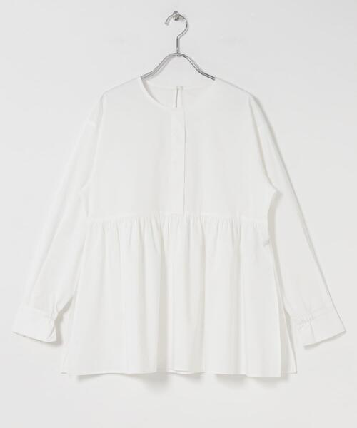 ITEMS URBANRESEARCH(アイテムズ アーバンリサーチ)の「『UVカット/吸水速乾』ギャザーペプラムブラウス(楽着シリーズ)(シャツ/ブラウス・レディース・ブラック/チェック/ホワイト・FREE)」の20枚目の写真