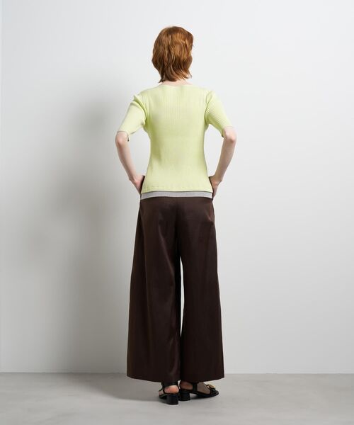 LANVIN en Bleu（ランバンオンブルー）の「スクエアネックリブニット（ニット/セーター・レディース・グレー/イエロー/ブラック・38）」の14枚目の写真