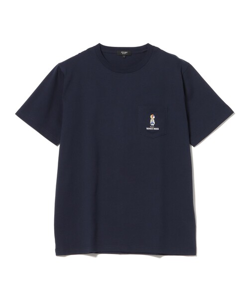 BEAMS HEART(ビームスハート)の「【ユニセックス】バモス ベアー Tシャツ(Tシャツ/カットソー・メンズ・ネイビー/ホワイト・S/M/L/XL)」の1枚目の写真