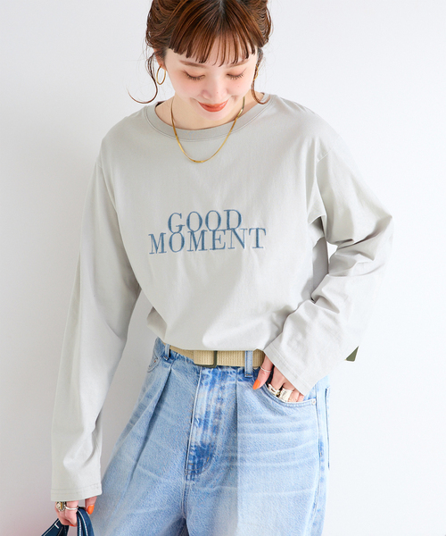 B.C STOCK(ベーセーストック)の「ウォッシャブル / シンプルロゴロンTEE(Tシャツ/カットソー・レディース・ブラック/ホワイト/チャコールグレー・FREE)」の3枚目の写真