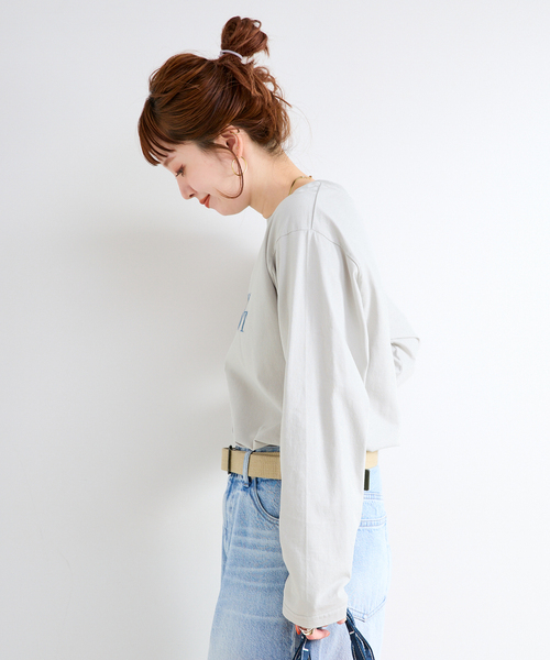 B.C STOCK(ベーセーストック)の「ウォッシャブル / シンプルロゴロンTEE(Tシャツ/カットソー・レディース・ブラック/ホワイト/チャコールグレー・FREE)」の6枚目の写真