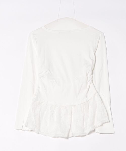 Ritzy(リッツィー)の「レースレイヤード風 フェミニンロングスリーブトップス(Tシャツ/カットソー・レディース・ホワイト・M/L)」の7枚目の写真