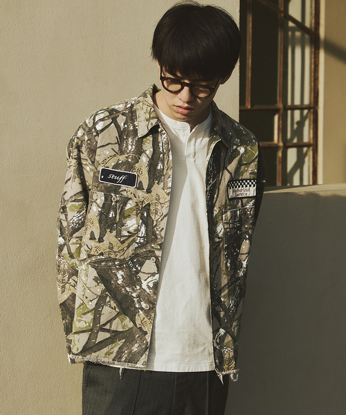 JOURNAL STANDARD(ジャーナルスタンダード)の「TRISECT2 / メカニック ファット 長袖 シャツ(シャツ/ブラウス・メンズ・カーキ/グレー・MEDIUM/LARGE)」の4枚目の写真