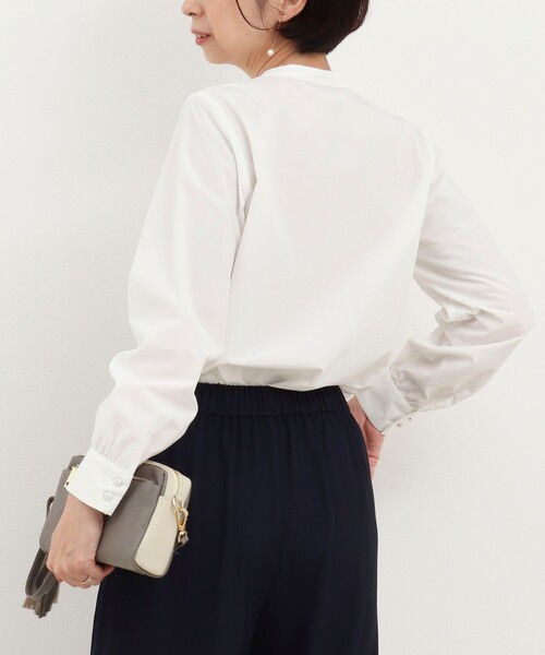 MICO COULIER（ミコクリエ）の「前立てフリルノーカラーブラウス（シャツ/ブラウス・レディース・イエロー/サックスブルー/オフホワイト・38）」の22枚目の写真