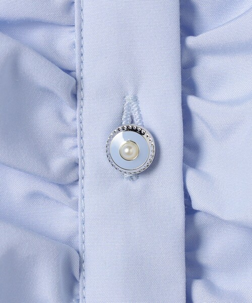 MICO COULIER（ミコクリエ）の「前立てフリルノーカラーブラウス（シャツ/ブラウス・レディース・イエロー/サックスブルー/オフホワイト・38）」の5枚目の写真