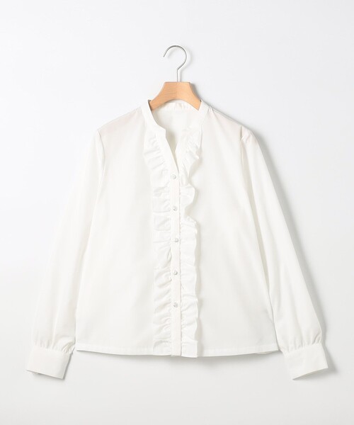 MICO COULIER（ミコクリエ）の「前立てフリルノーカラーブラウス（シャツ/ブラウス・レディース・イエロー/サックスブルー/オフホワイト・38）」の14枚目の写真