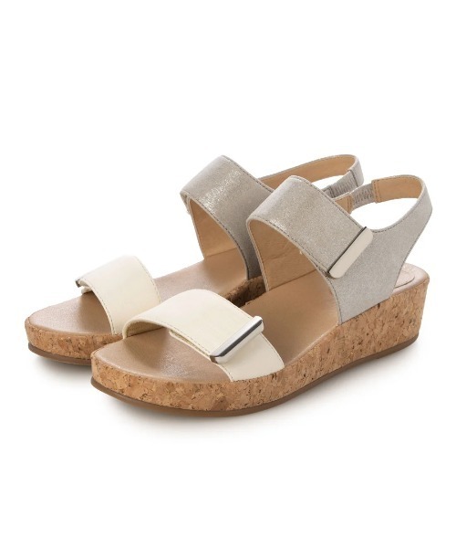 ing（イング）の「ダブルベルトウエッジサンダル?（サンダル・レディース・デザートカモ/ブラック/ストーン・S/M/L）」の2枚目の写真