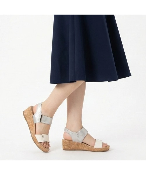 ing（イング）の「ダブルベルトウエッジサンダル?（サンダル・レディース・デザートカモ/ブラック/ストーン・S/M/L）」の9枚目の写真