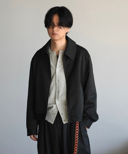 WYM LIDNM（ウィム バイ リドム）の「TECH WOOL GABARDINE ZIP BLOUSON【SET-UP】（ブルゾン・メンズ・ダークグレー/チャコール/ブラック・XS/S/M/L）」の10枚目の写真