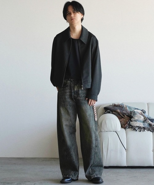 WYM LIDNM（ウィム バイ リドム）の「TECH WOOL GABARDINE ZIP BLOUSON【SET-UP】（ブルゾン・メンズ・ダークグレー/チャコール/ブラック・XS/S/M/L）」の7枚目の写真