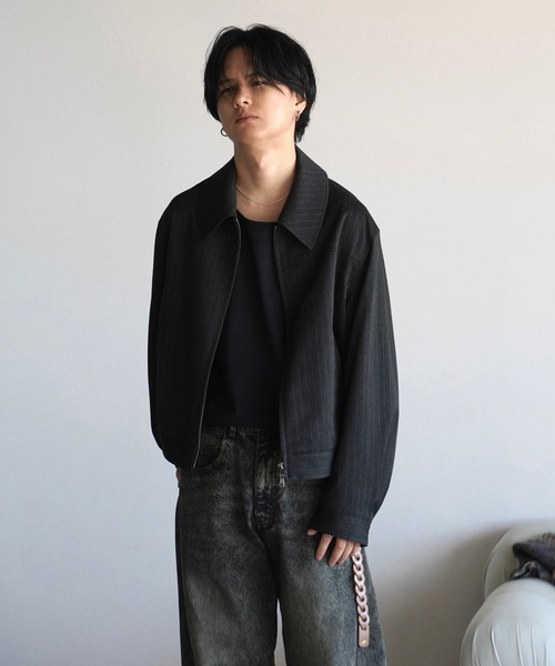 WYM LIDNM（ウィム バイ リドム）の「TECH WOOL GABARDINE ZIP BLOUSON【SET-UP】（ブルゾン・メンズ・ダークグレー/チャコール/ブラック・XS/S/M/L）」の4枚目の写真
