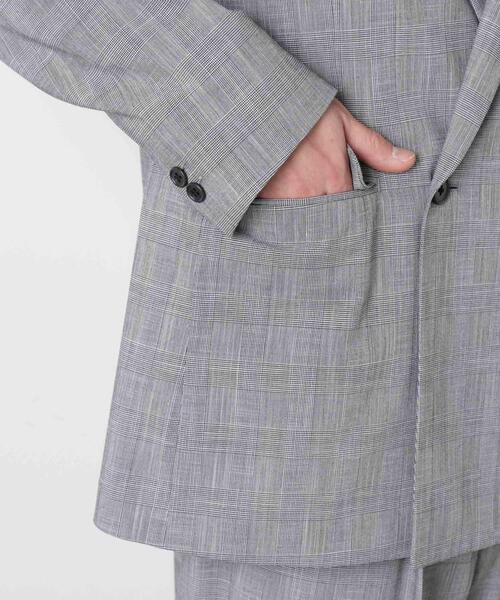 セール】グレンチェックダブルブレストジャケット（セットアップ可
