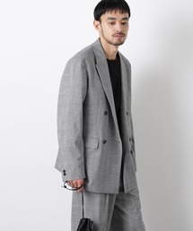 NANO universe | グレンチェックダブルブレストジャケット（セットアップ可）(テーラードジャケット)