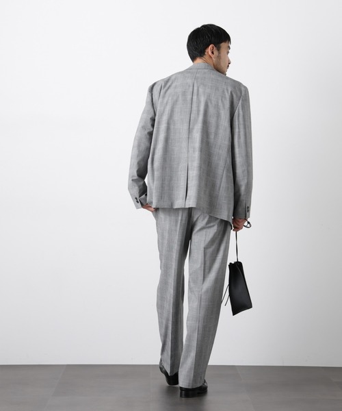 NANO universe（ナノユニバース）の「グレンチェックダブルブレストジャケット（セットアップ可）（テーラードジャケット・メンズ・グレー/ベージュ・M/L）」の16枚目の写真