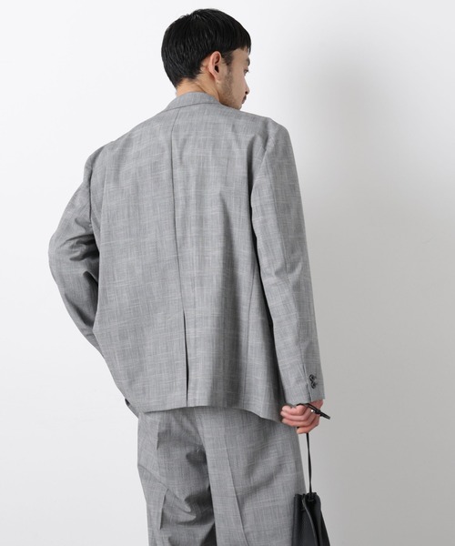 NANO universe（ナノユニバース）の「グレンチェックダブルブレストジャケット（セットアップ可）（テーラードジャケット・メンズ・グレー/ベージュ・M/L）」の12枚目の写真