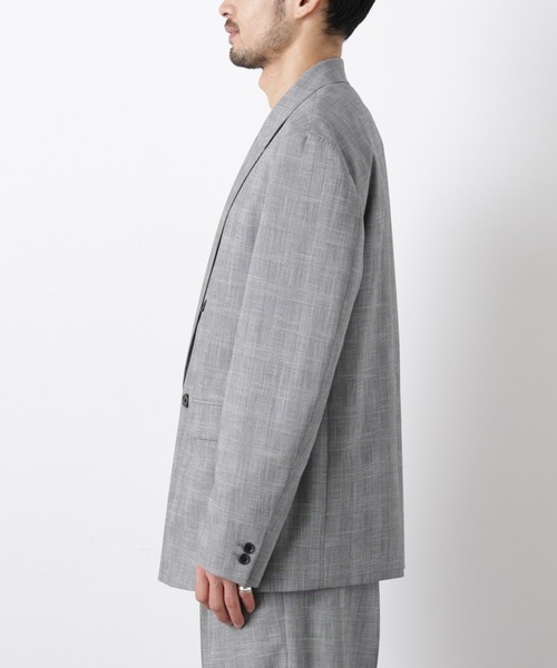NANO universe（ナノユニバース）の「グレンチェックダブルブレストジャケット（セットアップ可）（テーラードジャケット・メンズ・グレー/ベージュ・M/L）」の17枚目の写真