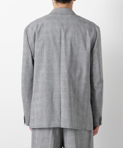 NANO universe（ナノユニバース）の「グレンチェックダブルブレストジャケット（セットアップ可）（テーラードジャケット・メンズ・グレー/ベージュ・M/L）」の18枚目の写真