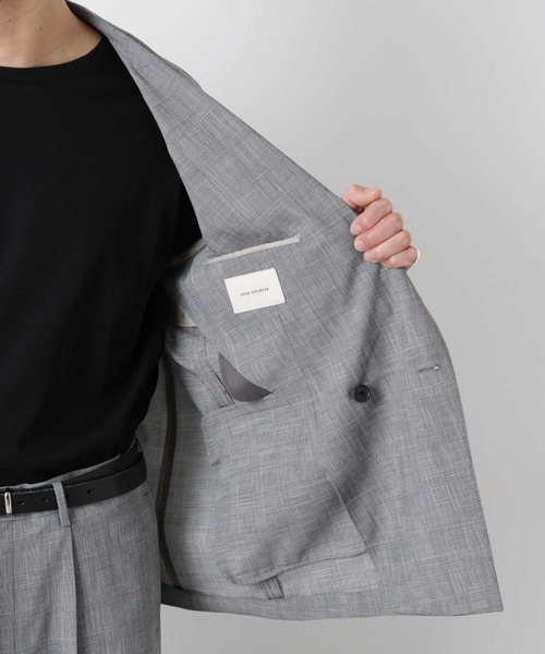 NANO universe（ナノユニバース）の「グレンチェックダブルブレストジャケット（セットアップ可）（テーラードジャケット・メンズ・グレー/ベージュ・M/L）」の22枚目の写真