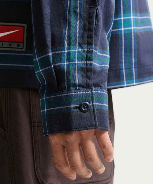 NIKE（ナイキ）の「ナイキ ライフ メンズ ロングスリーブ フランネル シャツ / Nike Life Men's Long-Sleeve Flannel Shirt IF1046-451 Obsidian（シャツ/ブラウス・メンズ・ネイビー・2XL/L/M/S/XL）」の6枚目の写真