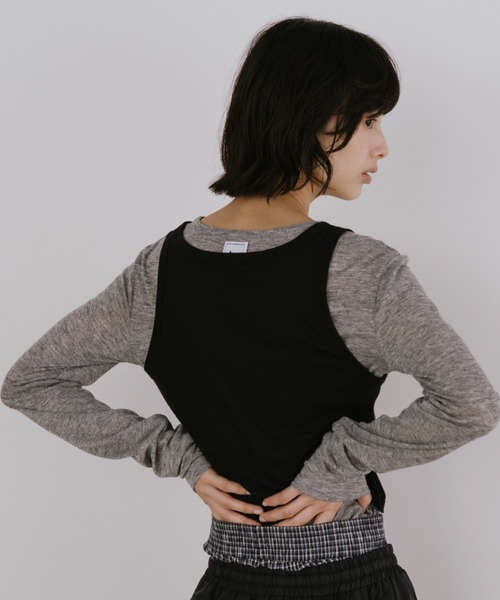 duei（デュイ）の「シアーロングスリーブトップス（Tシャツ/カットソー・レディース・グレー/ブラック/ピンク・FREE）」の19枚目の写真