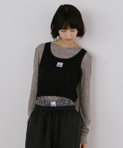 duei（デュイ）の「シアーロングスリーブトップス（Tシャツ/カットソー・レディース・グレー/ブラック/ピンク・FREE）」の18枚目の写真