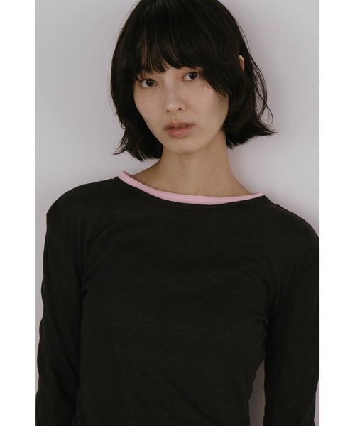 duei（デュイ）の「シアーロングスリーブトップス（Tシャツ/カットソー・レディース・グレー/ブラック/ピンク・FREE）」の14枚目の写真