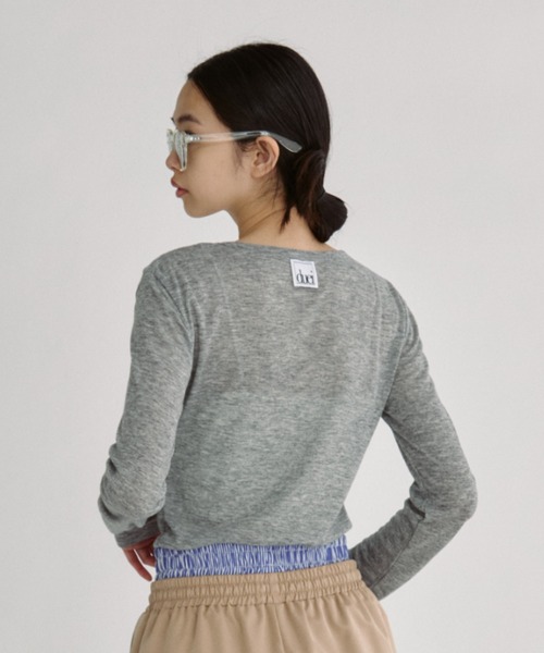 duei（デュイ）の「シアーロングスリーブトップス（Tシャツ/カットソー・レディース・グレー/ブラック/ピンク・FREE）」の9枚目の写真