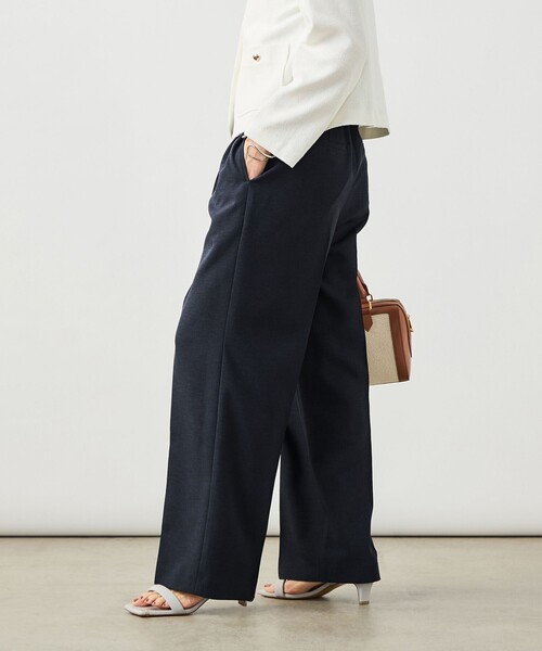 NOLLEY’S Sophi（ノーリーズソフィ）の「NEW morisachi《セットアップ対応》ウォッシャブルスラブオックスタックワイドパンツ（その他パンツ・レディース・アイボリー/ベージュ/ネイビー・34/38/36）」の3枚目の写真