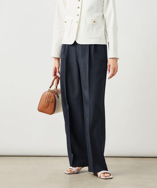 NOLLEY’S Sophi（ノーリーズソフィ）の「NEW morisachi《セットアップ対応》ウォッシャブルスラブオックスタックワイドパンツ（その他パンツ・レディース・アイボリー/ベージュ/ネイビー・34/38/36）」の14枚目の写真