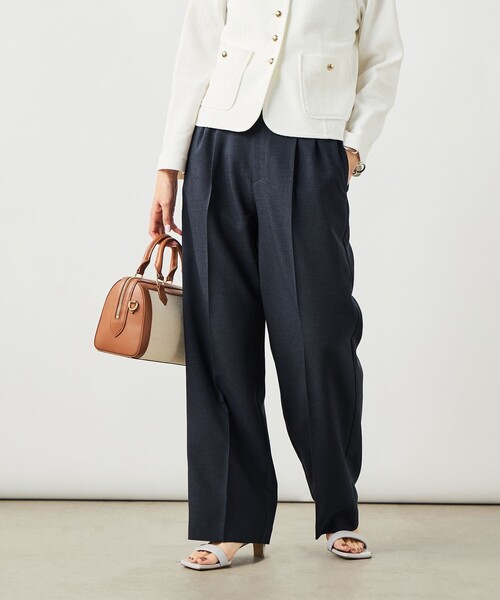 NOLLEY’S Sophi（ノーリーズソフィ）の「NEW morisachi《セットアップ対応》ウォッシャブルスラブオックスタックワイドパンツ（その他パンツ・レディース・アイボリー/ベージュ/ネイビー・34/38/36）」の12枚目の写真