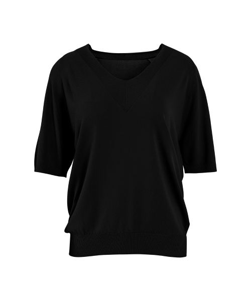 VASCARA(バスカラ)の「Raglan V-neck Half Sleeve Knitwear (7colors)(Tシャツ/カットソー・レディース・ブラック/ライトベージュ/カーキ/パープル/ホワイト/ブラウン/ライトイエロー・FREE)」の13枚目の写真