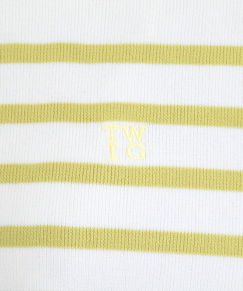 SHOO・LA・RUE（シューラルー）の「まるでTシャツ 大人カジュアルコーデに最適なボーダーニット（ニット/セーター・レディース・ネイビー系2/スモーキーグリーン系3/ライトパープル・00）」の7枚目の写真