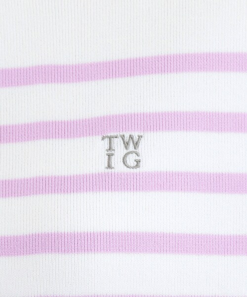 SHOO・LA・RUE（シューラルー）の「まるでTシャツ 大人カジュアルコーデに最適なボーダーニット（ニット/セーター・レディース・ネイビー系2/スモーキーグリーン系3/ライトパープル・00）」の11枚目の写真