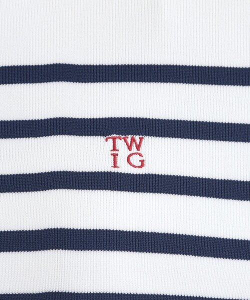 SHOO・LA・RUE（シューラルー）の「まるでTシャツ 大人カジュアルコーデに最適なボーダーニット（ニット/セーター・レディース・ネイビー系2/スモーキーグリーン系3/ライトパープル・00）」の15枚目の写真