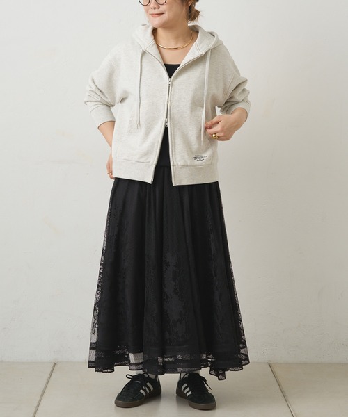 PUAL CE CIN（ピュアルセシン）の「成形レーススカート（スカート・レディース・ブラック/オフホワイト・FREE）」の12枚目の写真