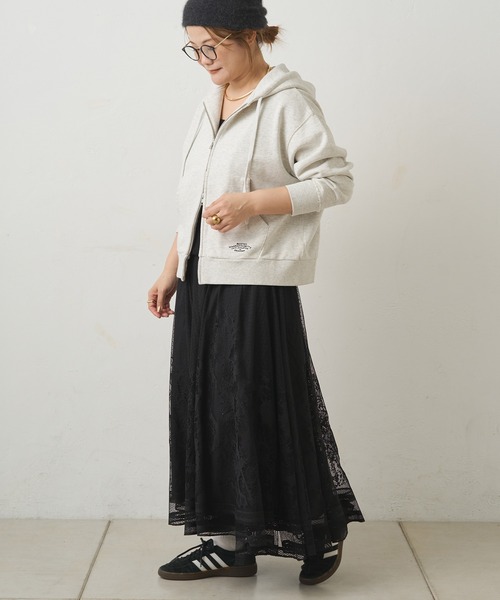 PUAL CE CIN（ピュアルセシン）の「成形レーススカート（スカート・レディース・ブラック/オフホワイト・FREE）」の13枚目の写真