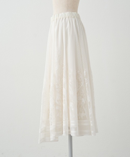 PUAL CE CIN(ピュアルセシン)の「成形レーススカート(スカート・レディース・ブラック/オフホワイト・FREE)」の16枚目の写真