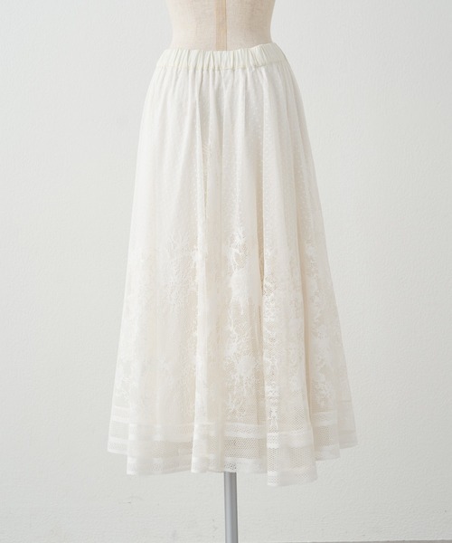 PUAL CE CIN(ピュアルセシン)の「成形レーススカート(スカート・レディース・ブラック/オフホワイト・FREE)」の17枚目の写真