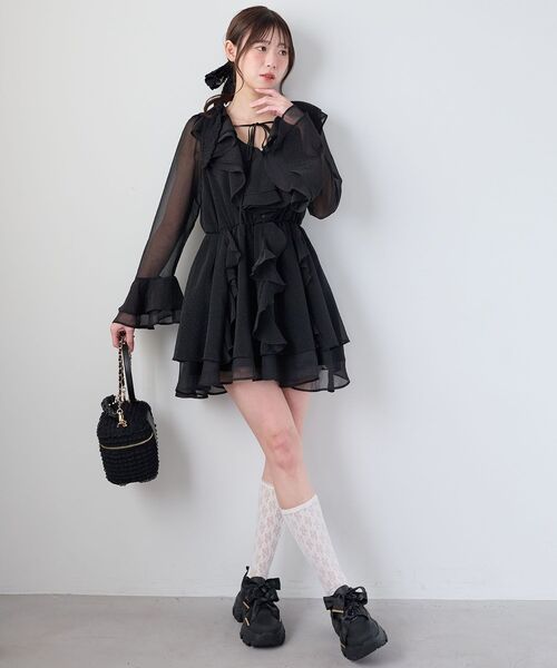 MAJESTIC LEGON（マジェスティックレゴン）の「ダブルリボン厚底スニーカー（スニーカー・レディース・ピンク/アイボリー/ブラック・X-LARGE/LARGE/MEDIUM/SMALL）」の11枚目の写真