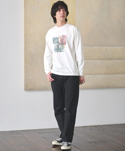 green label relaxing(グリーンレーベルリラクシング)の「<Phospho Graphica>グラフィック ロングスリーブ Tシャツ(Tシャツ/カットソー・メンズ・その他1/その他2/ホワイト・S/M/L)」の5枚目の写真