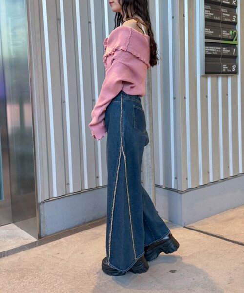 w closet(ダブルクローゼット)の「マルチWAYフリルカーディガン(カーディガン/ボレロ・レディース・チャコールグレー/アイボリー/ピンク/レッド/グリーン・FREE)」の21枚目の写真