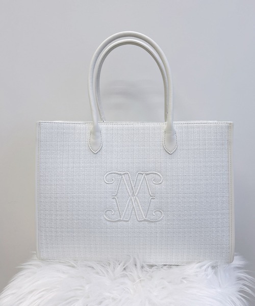 INGNI（イング）の「ツイードロゴトートバッグ（トートバッグ・レディース・ホワイト×ホワイト/ピンク系6/ブラック×ブラック・-）」の2枚目の写真