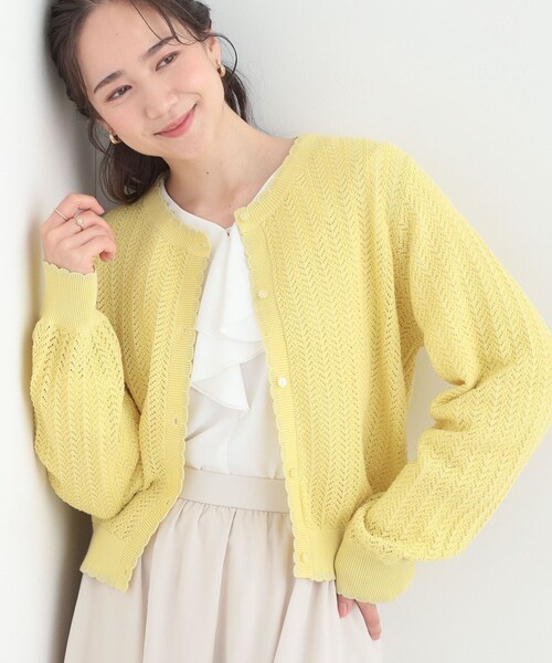 SHOO・LA・RUE(シューラルー)の「編み柄が上品 ラメ配色透かし編みカーディガン(カーディガン/ボレロ・レディース・ブラック/ブルー系その他/イエロー系その他・02/01/04/03)」の3枚目の写真